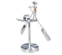 Perpetual Motion Machine, Newton's Cradle Desk Toy, Kinetic Art Decor for Office and Home, Physics Gifts for Science Enthusiasts, 1 Piece Fisherman Swinging Iron Figure