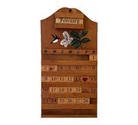 Perpetual Wall Calendar, Wooden Reusable Planner, Flower Modern Decor Board, Hanging Date Display, for Home Office Coffee Shop Cafe Living Room Study Room Classroom Use 7.87x3.93inches