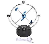 Perpetuum Motion Desk Toy Star Moon Planetary System USB Battery Operated Elegant Desktop Sculpture for Study Room Office Decor