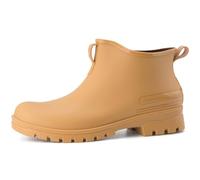 Perphy Men's Short Rain Boots Waterproof Thick Sole Rain Shoes Camel UK 7