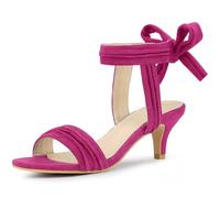 Perphy Open Toe Ankle Tie Kitten Heels Sandals for Women Hot Pink 5.5 UK/Label Size 7.5 US