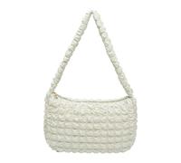 Perphy Ruched Puff Cloud Shoulder Bag for Women Soft Quilted Cross-body Purse with Zipper Closure, Green, 15.0*4.7*9.8 inches, Classic