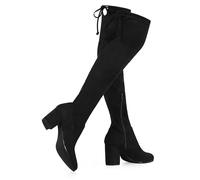 Perphy Thigh Chunky Heel Over the Knee High Boots for Women Black 6.5 UK/Label Size 8.5 US