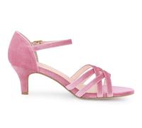Perphy Velvet Open Toe Heels Ankle Strap Heels Sandals for Women Pink 5 UK/Label Size 7 US