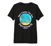 Perranporth Here Comes the Sun Surfing Beach Cornwall Premium T-Shirt
