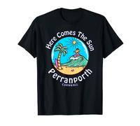 Perranporth Here Comes the Sun Surfing Beach Cornwall T-Shirt