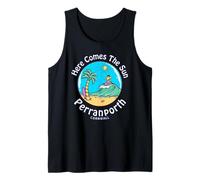Perranporth Here Comes The Sun Surfing Beach Cornwall Tank Top