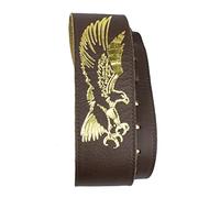 Perri’s Leathers Ltd. - Banjo Strap - Leather - Foil Embossed - Flying Eagle - Black - Adjustable - Made in Canada (P25EBJBR-106)