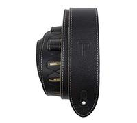 Perri’s Leathers Ltd. - Guitar Strap - Italian Leather - Black - Adjustable - For Acoustic/Bass/Electric Guitars - Made in Canada (BM2-6552)