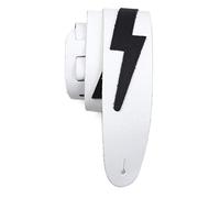 Perri’s Leathers Ltd. - Guitar Strap - Leather - The Famous Collection - Lightning Bolt - White/Black - Adjustable - For Acoustic/Bass/Electric Guitars - Made in Canada (BLB-1252)