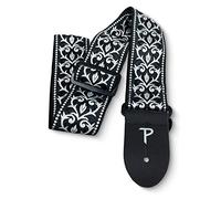Perri’s Leathers Ltd. - Guitar Strap - Nylon - Jacquard - Black/White - Adjustable - for Acoustic/Bass/Electric Guitars - Made in Canada (TWS-6724)