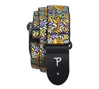 Perri’s Leathers Ltd. - Guitar Strap - Nylon - Jacquard - Orange Yellow Floral - Adjustable - For Acoustic/Bass/Electric Guitars - Made in Canada (TWS-7276)