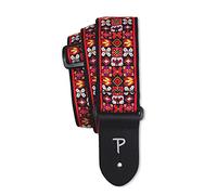 Perri’s Leathers Ltd. - Guitar Strap - Nylon - Jacquard - Red XO’s - Adjustable - For Acoustic/Bass/Electric Guitars - Made in Canada (TWS-7007)