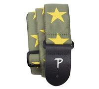 Perri’s Leathers Ltd. - Guitar Strap - Nylon - Jacquard - Stars Yellow/Green- Adjustable - For Acoustic/Bass/Electric Guitars - Made in Canada (TWS-7070)