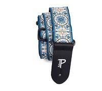 Perri’s Leathers Ltd. - Guitar Strap - Nylon - Jacquard - The Hope Collection - Mandala - Blue - Adjustable - For Acoustic/Bass/Electric Guitars - Made in Canada (TWS-6806)