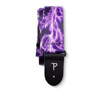 Perri’s Leathers Ltd. - Guitar Strap - Polyester - Purple Lightning - Adjustable - For Acoustic/Bass/Electric Guitars - Made in Canada (LPCP-257)