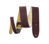 Perri’s Leathers Ltd. - Guitar Strap - Suede - Sheepskin Pad - Burgundy - Adjustable - For Acoustic/Bass/Electric Guitars - Made in Canada (DL325S-210)