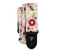 Perri’s Leathers Ltd. - Stitched - Embroidery Jacquard - Adjustable Length - For Electric, Acoustic, and Bass Guitars - Floral Garden - Made in Canada