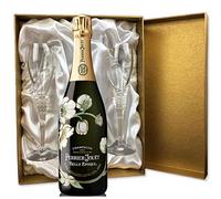 Perrier Jouet Belle Epoque Brut Vintage Champagne in Gold Presentation Set With Flutes 75cl 12.5% abv