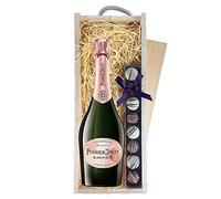 Perrier Jouet Blason Rose Champagne & Champagne Truffles, Wooden Box 75cl