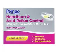 Perrigo 20mg Esomeprazole Heartburn & Acid Reflux Control - Fast-Acting - Delayed-Release Capsules - Reduces Stomach Acid x14 Capsules
