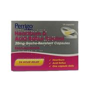Perrigo 20mg Esomeprazole Heartburn & Acid Reflux Control - Fast-Acting - Delayed-Release Capsules - Reduces Stomach Acid x14 Capsules