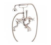 Perrin & Rowe Perrin and Rowe Georgian Deck Mounted Bath Shower Mixer With Handshower & Cross Handles 3001/1 Finish: Chrome