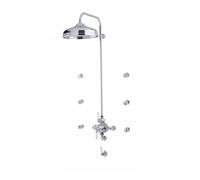 Perrin & Rowe Perrin and Rowe Traditional Shower Set Four - TSS4 Finish: Chrome, Shower Rose: 5 Inch Diameter