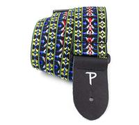 Perri's Leathers BHT-285 2-Inch Wide Poly Pro Hootenanny Design Guitar Strap with Leather Ends