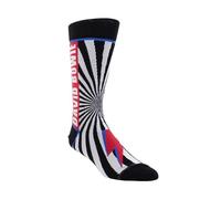 Perri's Leathers Bowie Flash Stripes Crew, 001, O, Mens Socks, Black, 22