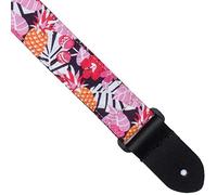 Perri's Leathers FWS15-7130 Nylon Ukulele Strap - 1.5", Pink Leaves