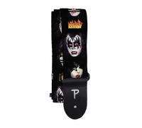 Perri's Leathers Ltd. - KISS - Faces - Official Licensed Product - Heat Transfer Design on Polyester Guitar Strap - Adjustable Length - For Electric, Acoustic, and Bass Guitars - Made in Canada
