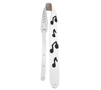 Perri's Leathers White Leather w/Black Music Notes Guitar Strap