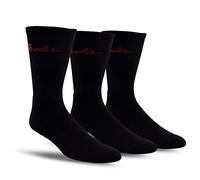 Perri's Socks - Fender Officially Licensed Novelty Socks 3 Pack - Fun Padded Socks for Men & Women, Black, Large, Black, L