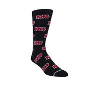 PERRI'S SOCKS, KISS® Crew Socks, Officially Licensed Rock Band Socks, Cushioned Novelty Socks for Men and Women, Black, One Size KSA303-001-O