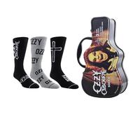PERRI'S SOCKS - Licensed Guitar Tins with 3 Pairs of Socks, Black/White/Charcoal, 5-12 UK
