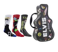 PERRI'S SOCKS - Licensed Guitar Tins with 3 Pairs of Socks, White/Red/Charcoal, 5-12 UK