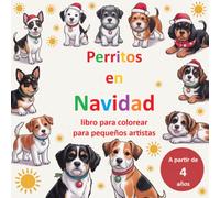 Perritos en Navidad - libro para colorear para pequeños artistas