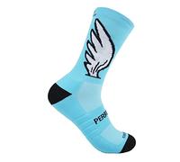 PERRO LOCO CLOTHES RUNNING socks with wings for men and women. Anti-Blister, Anti-Odor, Compression, Seamless, Fun, Funky Colors. (UK, Numeric, 11.5, 14, Regular, Regular, Blue)