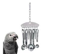 Perrot Bird Spoon Ring Toy - Veterinary Grade Stainless Steel Construction, Avian Enriching Bite Toy | Clinking Sound Stimulation Device, Moumable Cage Mrighable Vuins, Small Mediu