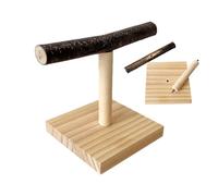 Perrot t Perch Stand - Portable Wooden Bird Stand, Sturdy Training Perch | The T-Shaped Game Stand for Budgies, Cockatiels, Conures, Budgies, Finch, Ear
