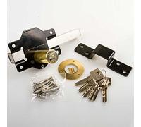 Perry 11260070BK 70mm No 1126 Single Locking Long Throw Lock with Elongated Keep and Stainless Steel Bar