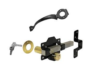 Perry 11270070BK 70mm Double Locking Long Throw Lock Kit with 11250200BK Matching Handle