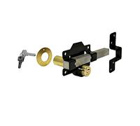 Perry 11270070BK 70mm (Locking Both Sides) Long Throw Lock with Elongated Keep and Stainless Steel Bar