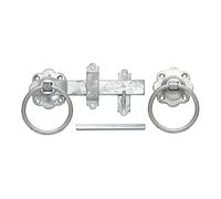 PERRY 125mm 5" Plain Ring Handle Gate Latch, Galvanised, Including Fixings