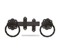 Perry 150mm 6In No.1137 Twisted Ring Gate Latch Set - Black Heavy Duty Garden