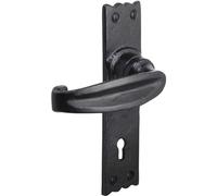Old Hill Ironworks 158mm x 38mm Antique Charlbury Suite Lever Lock Handles, Black