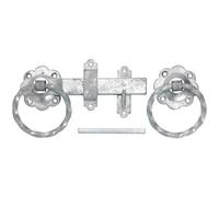 Perry 180mm 7In No.1137 Twisted Ring Gate Latch Set - Galvanised Heavy Duty Garden