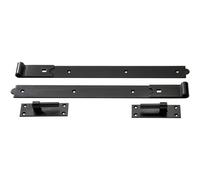 Perry 400mm 16In No.128 Straight Hook Band Pair - Black Heavy Duty Gate Door Hinge