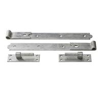 Perry 400mm 16In No.128 Straight Hook Band Pair - Galvanised Heavy Duty Gate Door Hinge